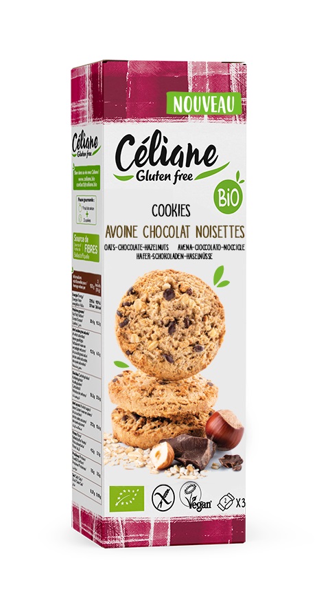 [3425] Céliane cookies haver choc. hazelnoot bio 3st 120g - 3963170