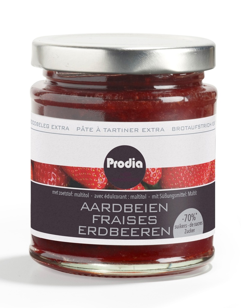 Prodia pâte à tartiner extra 215g fraise pauvre en sucre