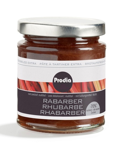 [5637] Prodia pâte à tartiner extra 215g rhubarbe pauvre en sucre
