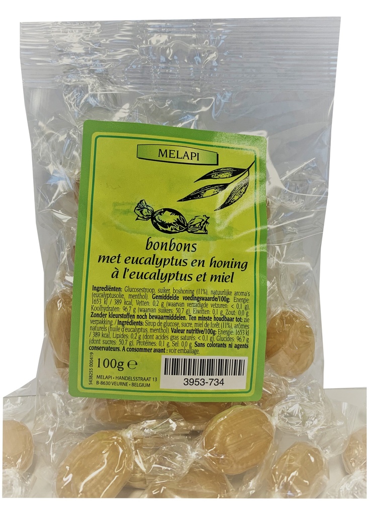 Melapi bonbons à l'eucalyptus et miel 100g