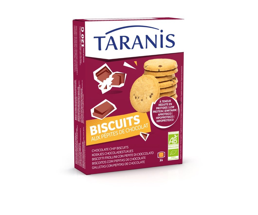 Taranis chocolate chip biscuits 120g Bio