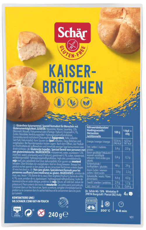 Schär kaiser-brötchen 240g - 4585873