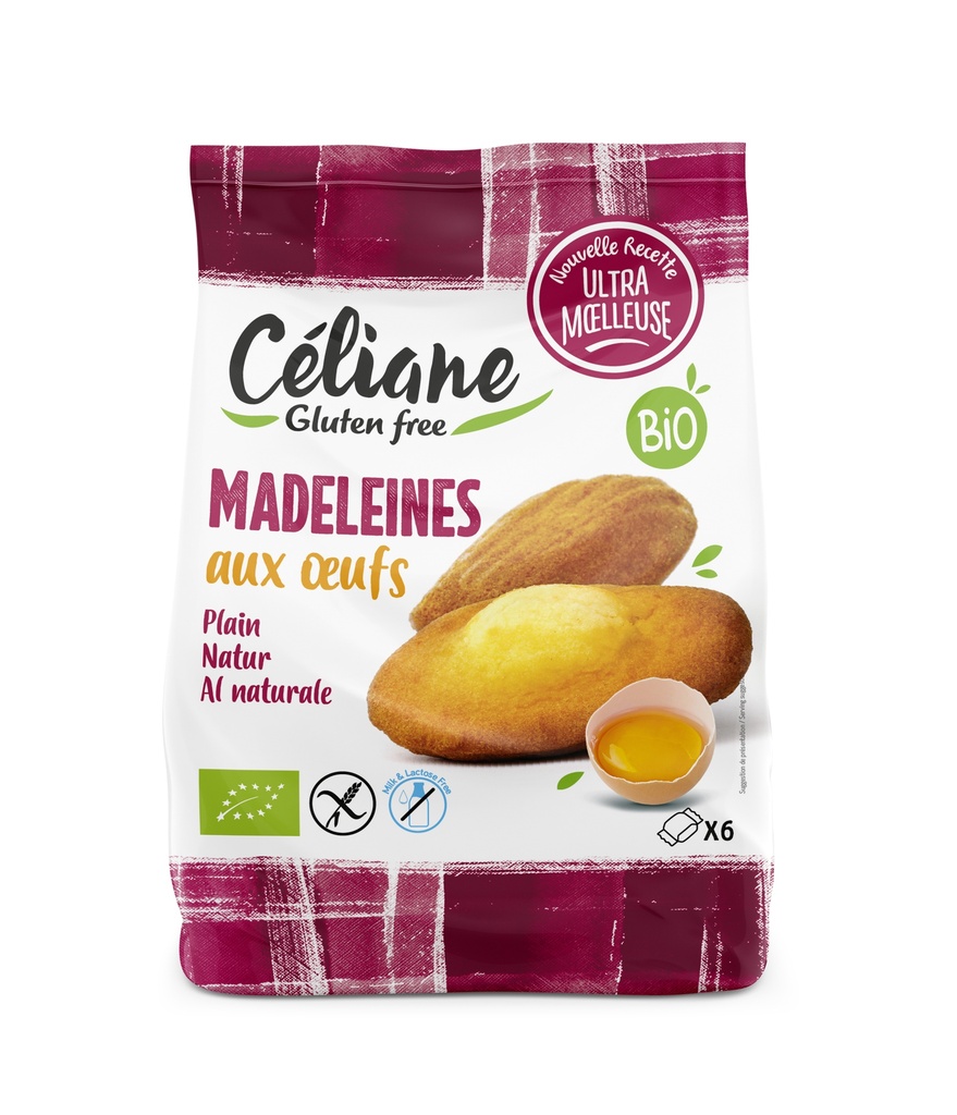 Céliane madeleines aux oeufs bio 6pcs 180g