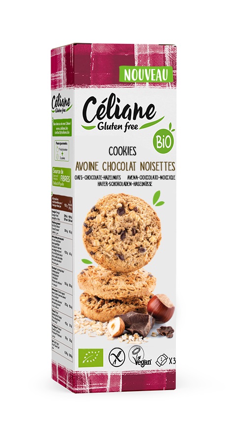 Céliane cookies haver choc. hazelnoot bio 3st 120g - 3963170