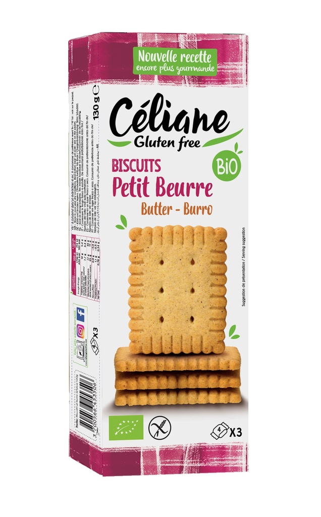 Céliane biscuit petit beurre bio 4px3 130g