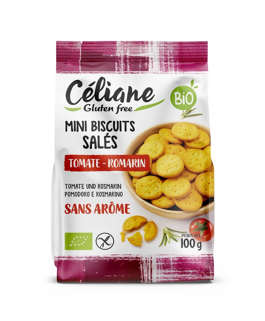 Céliane savory biscuits tomato rosemary bio 100g