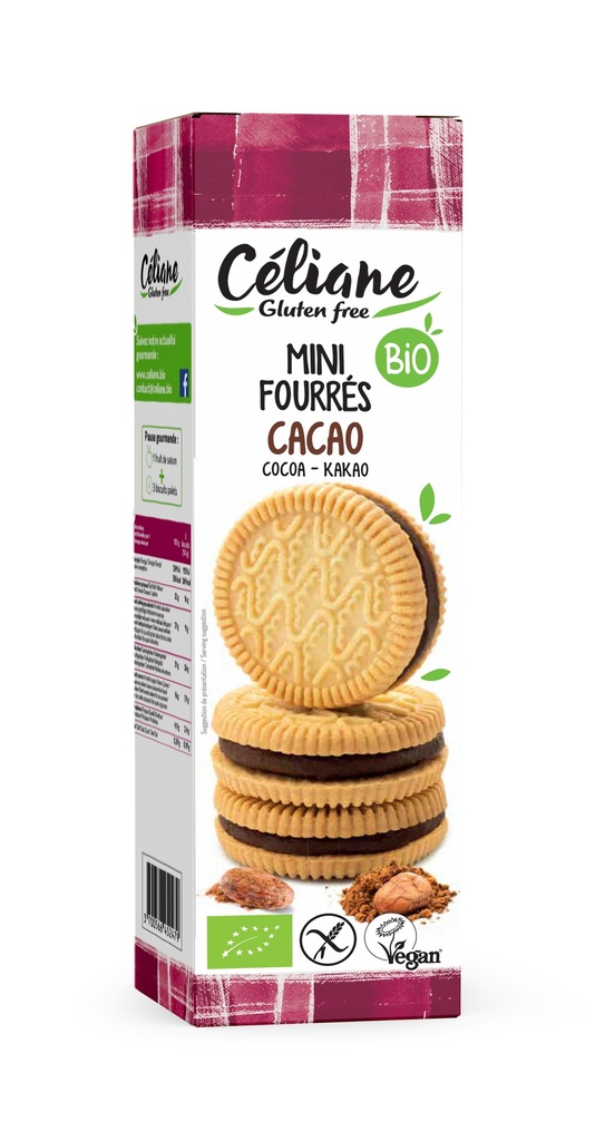 Céliane mini biscuits with cocoa cream 125g bio