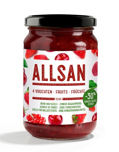 Allsan pâte à tartiner 320g 4-fruits