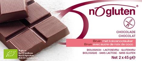 Nogluten chocolade reep bruin bio 2 x 45g - 3403557