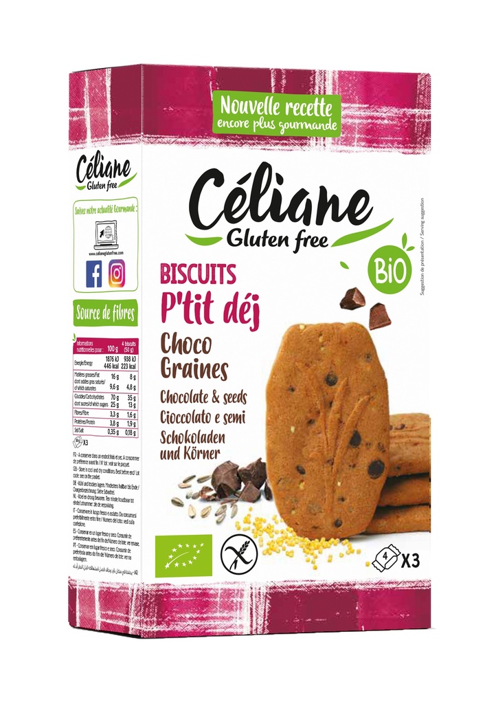 Céliane biscuits petit déjeuner bio 4px3 150g