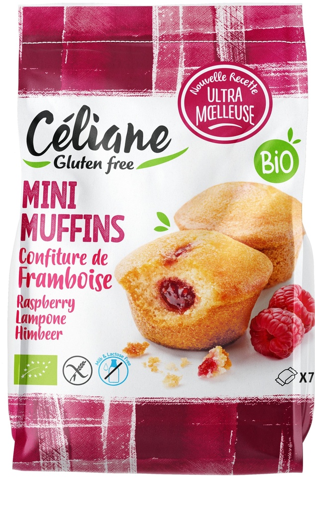 Céliane mini muffins framboise bio 7pcs 200g