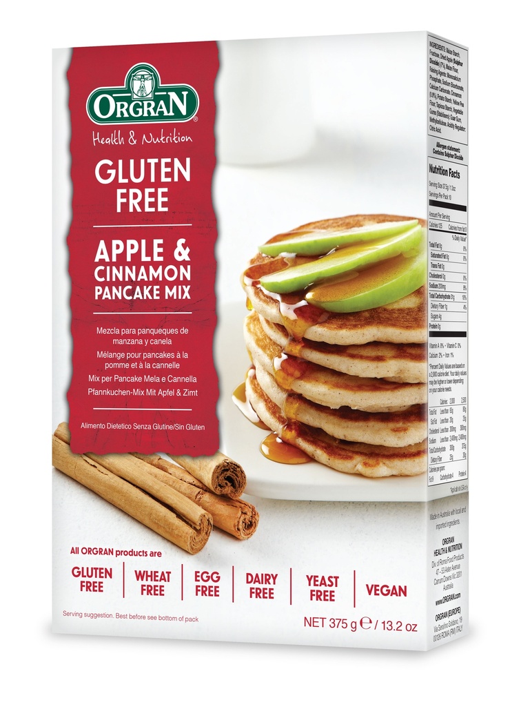 Orgran appel & kaneel pannenkoeken mix 375g - 1570910