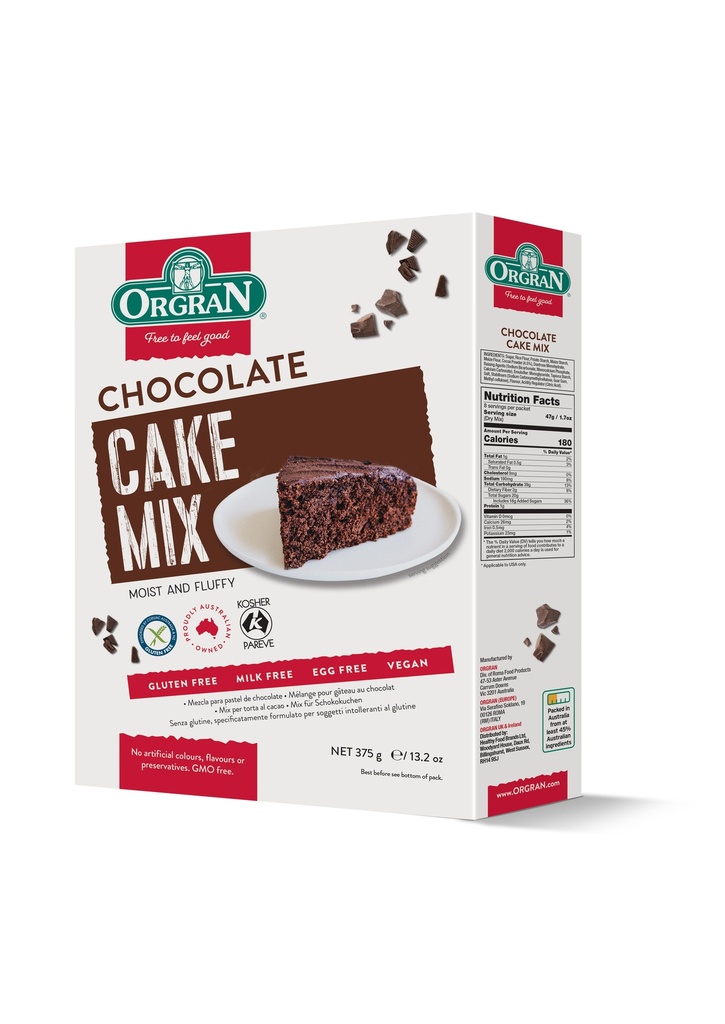 Orgran mix pour cake au chocolat 375g