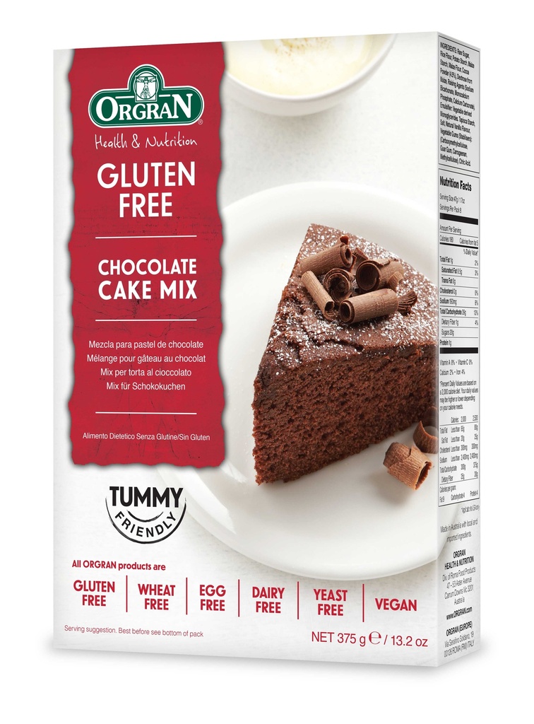 Orgran mix pour cake au chocolat 375g