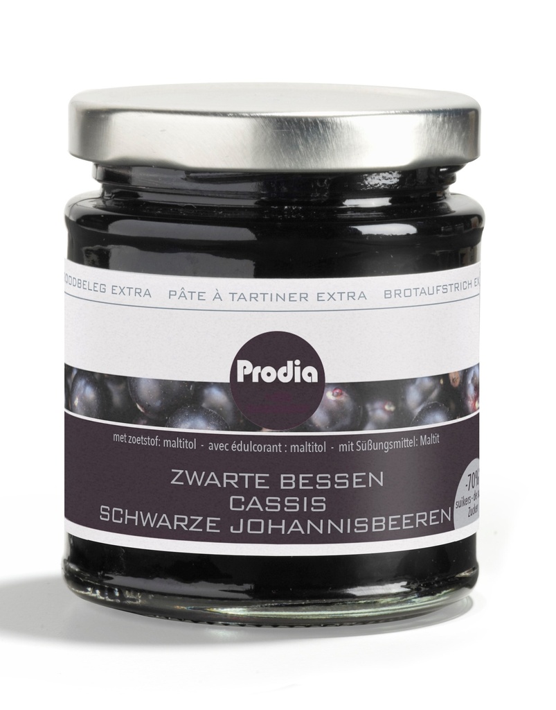 Prodia broodbeleg 215g extra zwarte bes suikerarm - 2673226