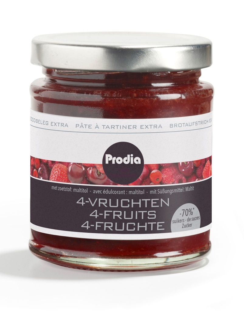 [5681] Prodia pâte à tartiner extra 215g 4-fruits pauvre en sucre