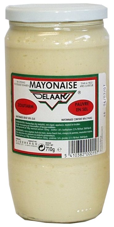 Delaan natuurmayonaise 710g zonder zout