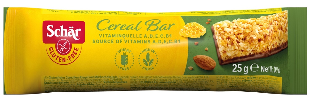 Schär barre aux céréales avec chocolat 25g