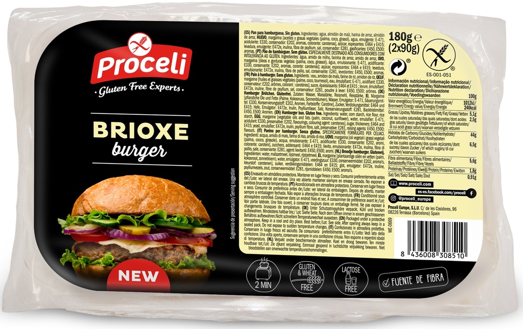 Proceli brioxe burger 180g (2 x 90g)