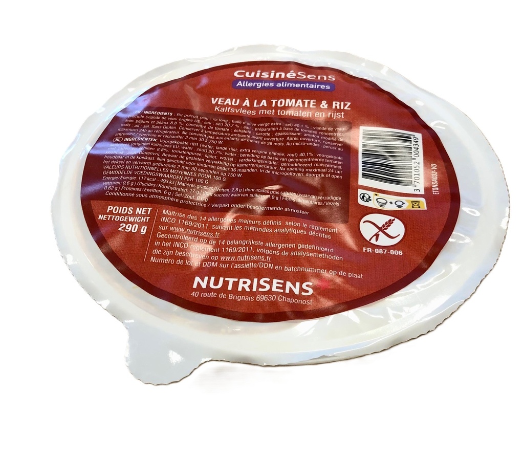 NS all°(14) Veau à la tomate et son riz 290g