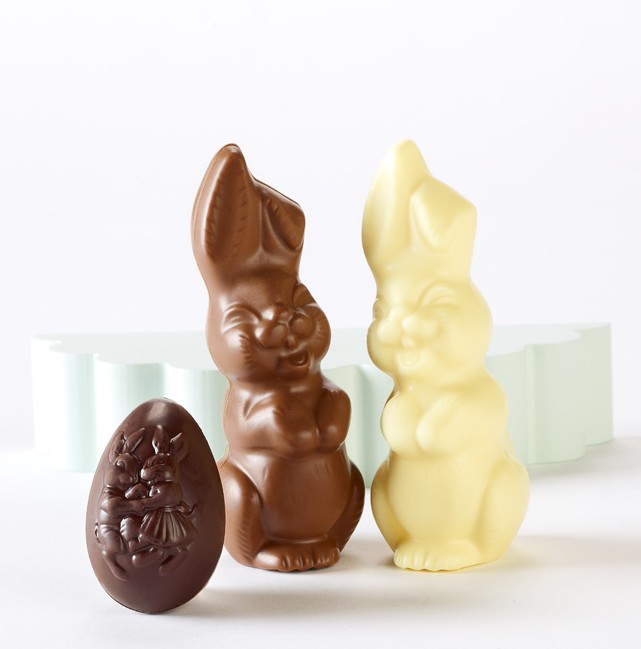 Prodia lapin de Pâques lait et blanc oeuf noir 100g x 6