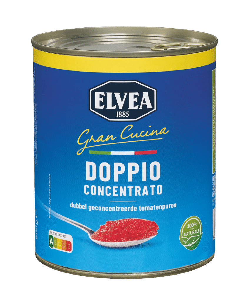 Elvea double concentré de tomates 28/30%  800g