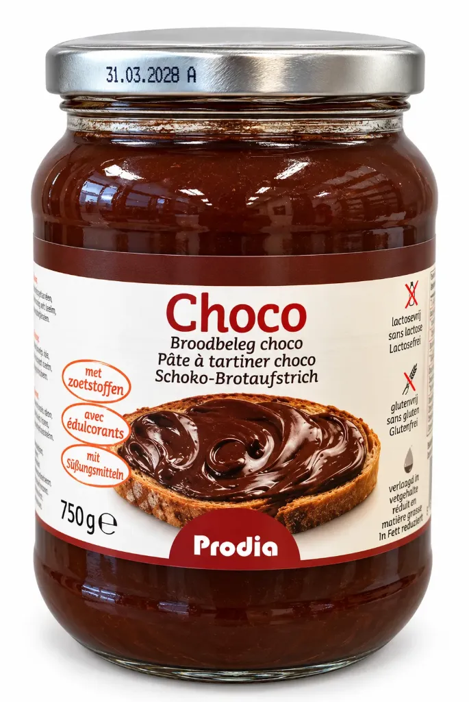 Prodia broodbeleg choco 750g glut°/lact°/zoetstof 