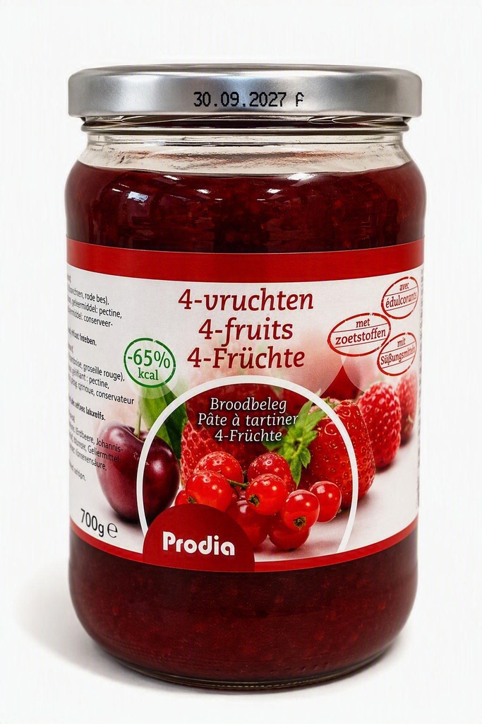 Prodia broodbeleg 700g 4-vruchten maltitol 
