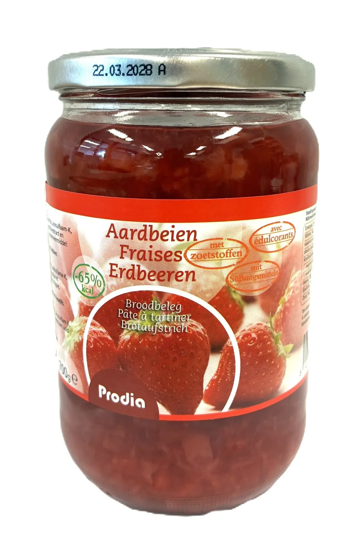 Prodia broodbeleg 700g aardbei maltitol