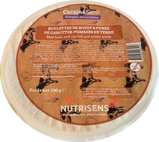 [1406] NS all°(14) boulettes de boeuf purée carotte 290g