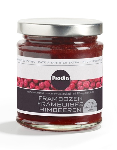 [3825] Prodia pâte à tartiner extra 215g framboise pauvre en sucre