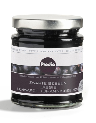 [5638] Prodia pâte à tartiner extra 215g cassis pauvre en sucre