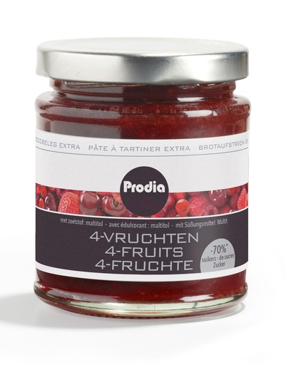 [5681] Prodia pâte à tartiner extra 215g 4-fruits pauvre en sucre