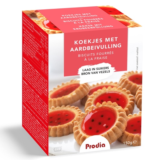 [5850] Prodia koekjes met aardbeivulling 150g suikerarm - 2867190