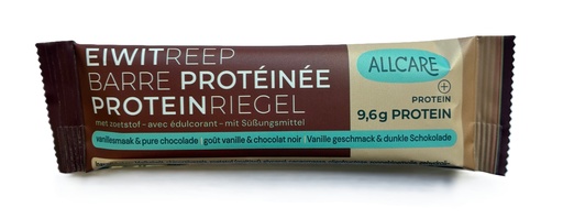 [1984] Allcare protein+ eiwitreep vanillesmaak & pure chocolade 30g